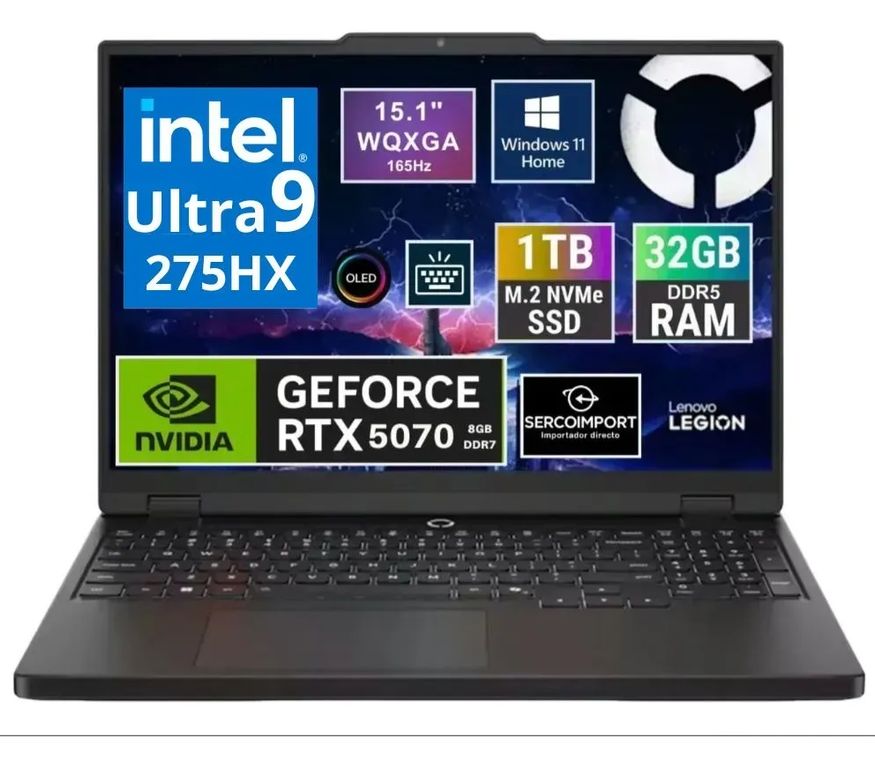 NOTEBOOK GAMER NEW LEGION 5 2025 15.1" 3K OLED ULTRA 9 275HX SSD 1TB 32GB RTX 5070