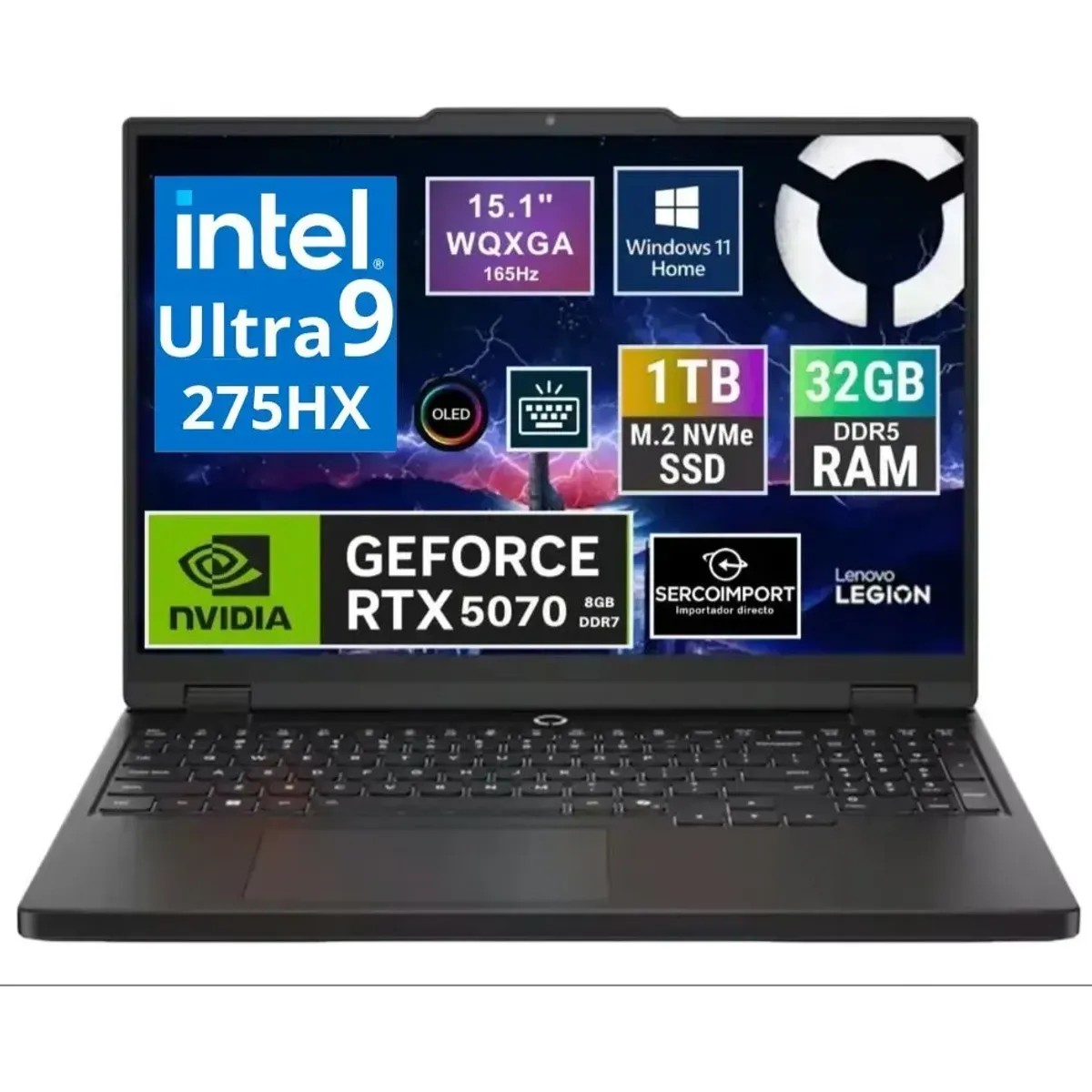 LENOVO - NOTEBOOK GAMER LENOVO NEW LEGION 5 2025 15.1" 3K OLED ULTRA 9 275HX SSD 1TB 32GB RTX 5070