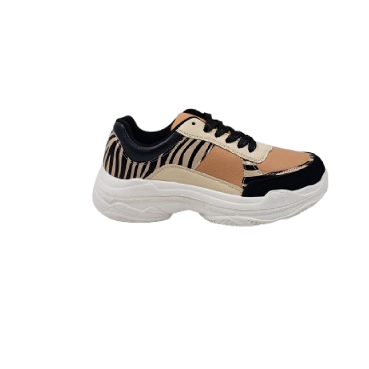 HERIEL - Zapatilla Chunky Animal Print CamelNegro