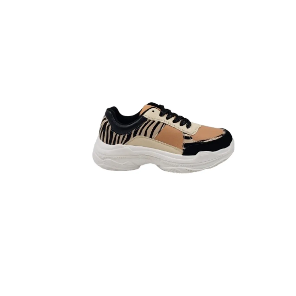HERIEL - Zapatilla Chunky Animal Print CamelNegro