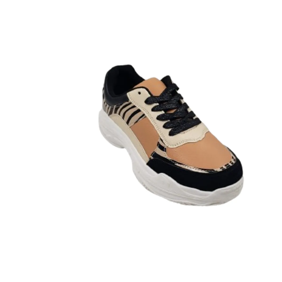 HERIEL - Zapatilla Chunky Animal Print CamelNegro
