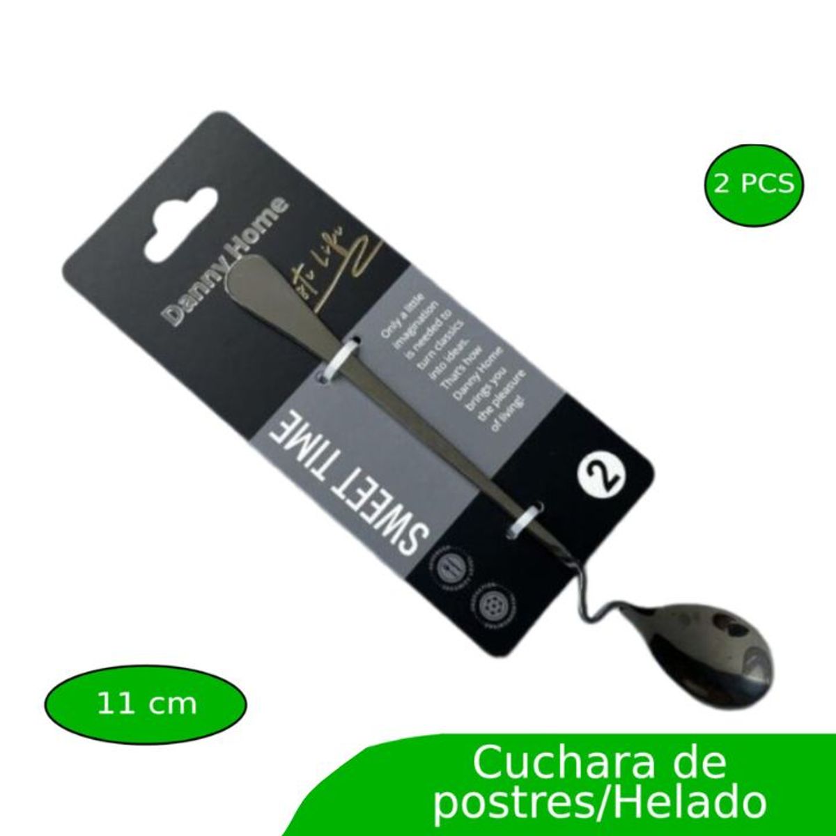 GENERICO - Juego De Cucharas Para Helados y Postres De 2 Piezas (11 cm)