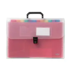 ARTEL - Maleta Transparente con 12 Divisiones de Colores Oficio