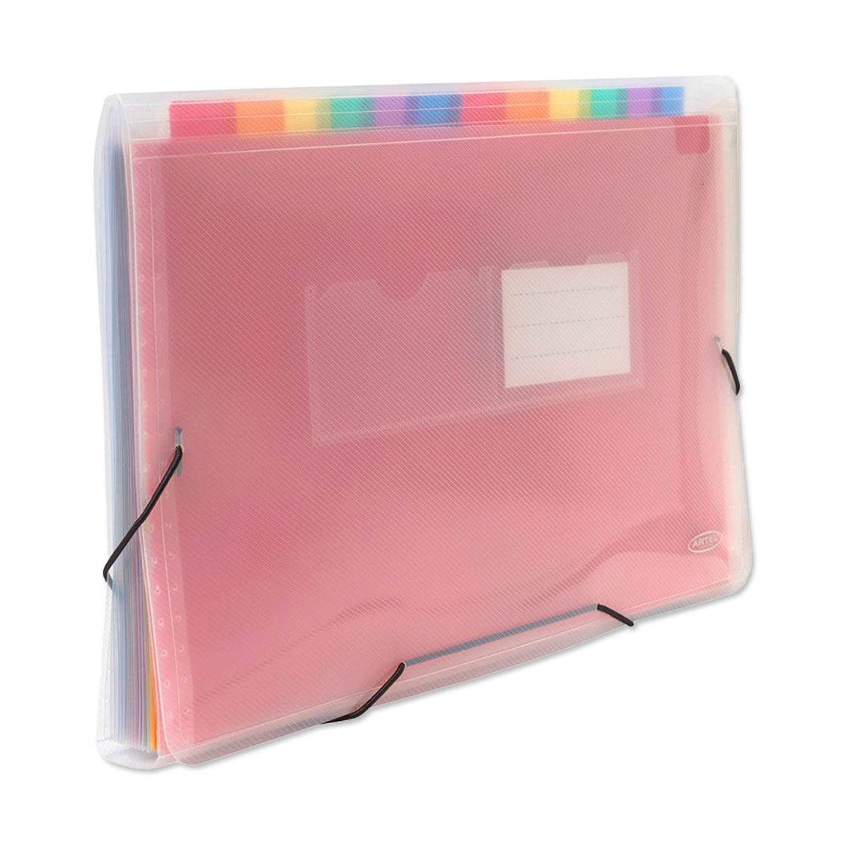 ARTEL - Carpeta Transparente con 12 Divisiones de Colores Oficio Artel