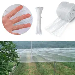 GENERICO - Malla Antipájaros 4mts X 10mts + 100 red Bridas De Plástico Transparente