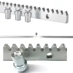 GENERICO - 1mt de Cremallera Para Motor Veloti Portón Corredizo Plateado barra de acero