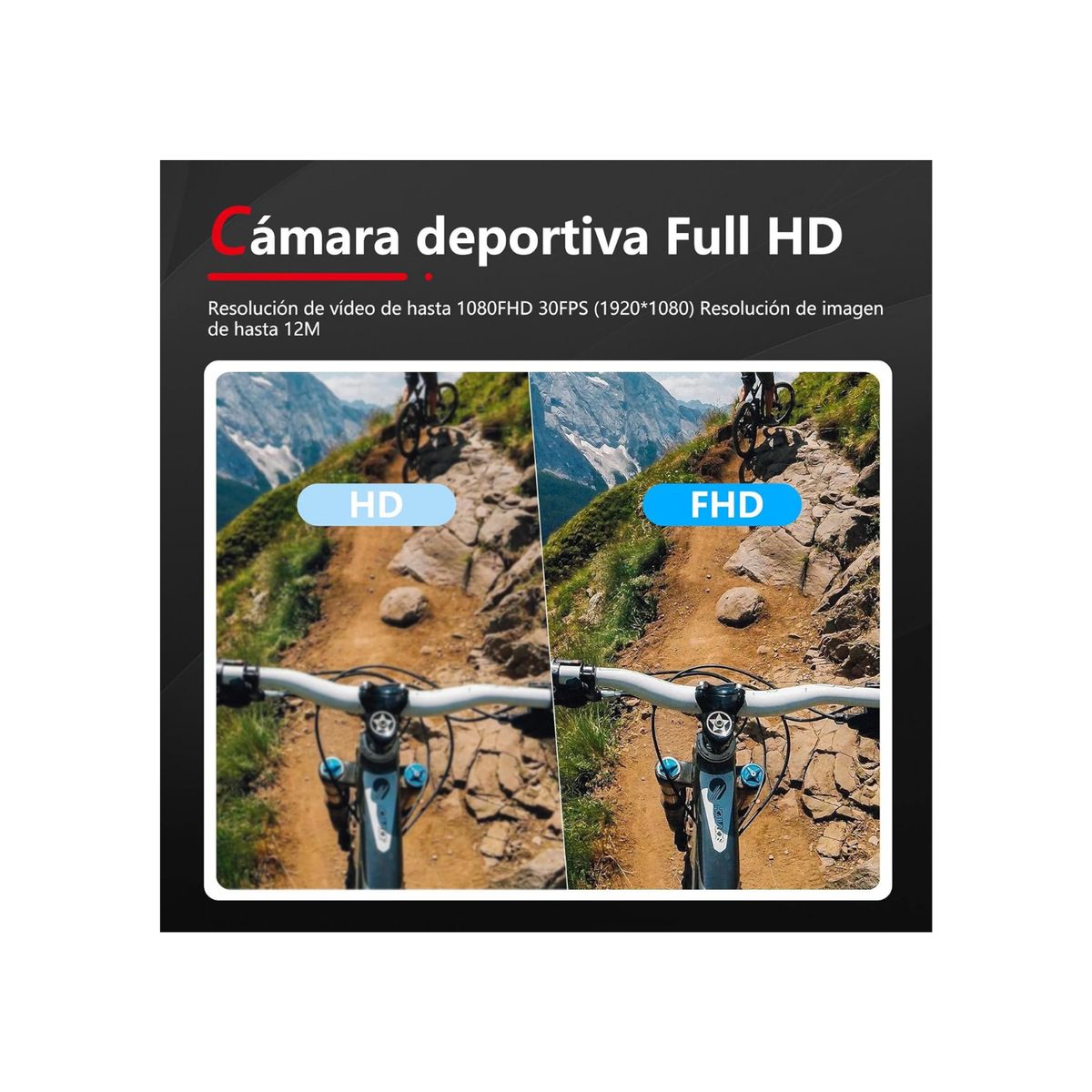 GENERICO - Cámara Deportiva 4k Wifi Full Hd Resistente Al Agua +batería Color Negro
