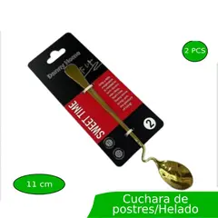 GENERICO - Juego De Cucharas Para Helados y Postres De 2 Piezas (11 cm) - Dorado