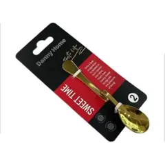 GENERICO - Juego De Cucharas Para Helados y Postres De 2 Piezas (11 cm) - Dorado