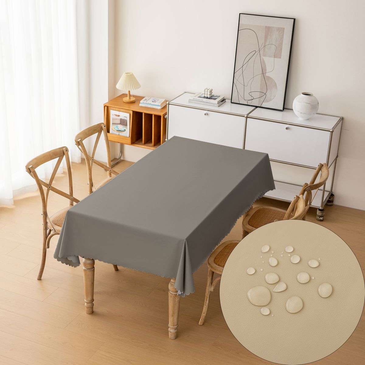 OKAY - Mantel Rectangular Impermeable Antimanchas Tela Eco Cuero