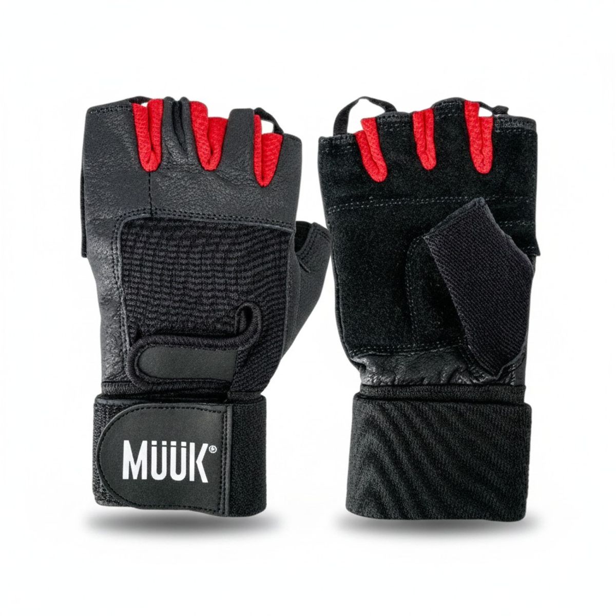 MUUK - GUANTE PESAS CUERO MUUK NEGROROJO XL