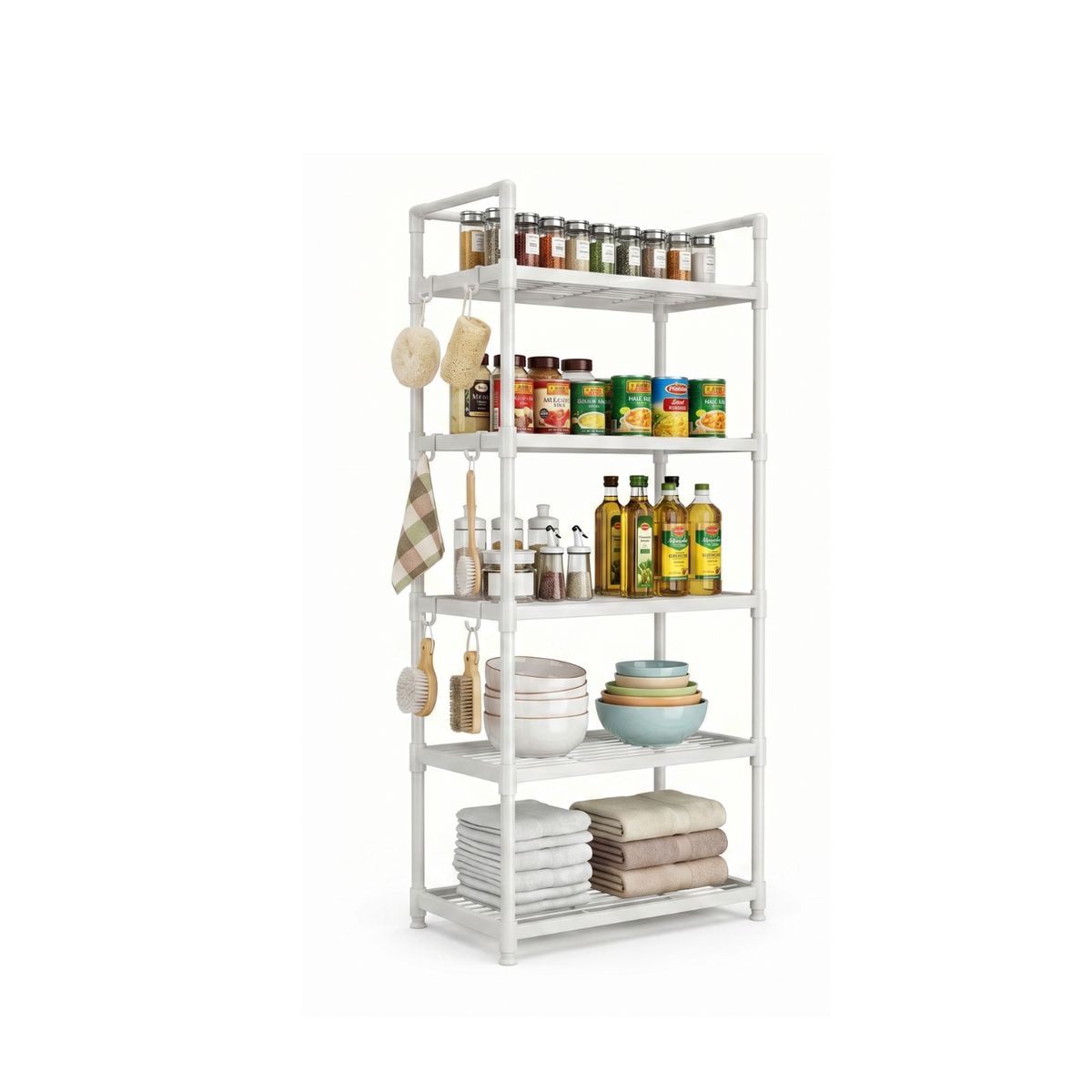 GENERICO - Estante Organizador Multiuso 5 Niveles Cocina Baño Blanco