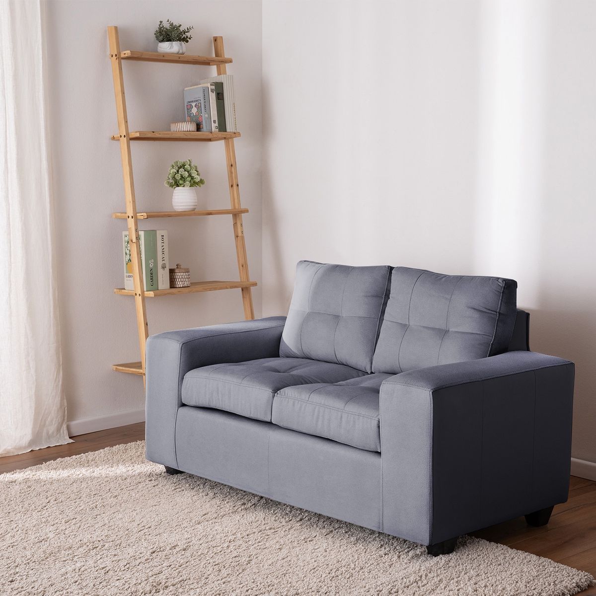 MUEBLES COTTONI - Sofá 2 cuerpos Lucca Tela-PU