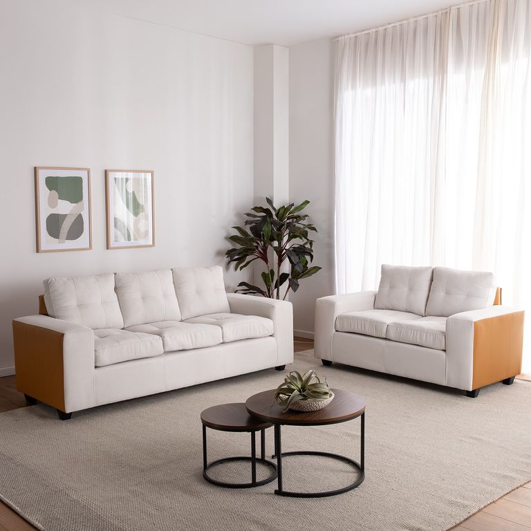 Living 3.2 Lucca Tela-PU Crema