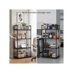 GENERICO - Rack Estante 4 Niveles Multiuso Hogar Negro
