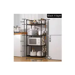 GENERICO - Rack Estante 4 Niveles Multiuso Hogar Negro