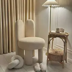 SANTU HOME & DECO - Silla taburete para tocador de terciopelo