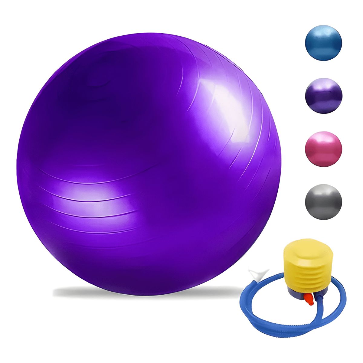 GENERICO - Pelota balon 75 cm pilates yoga con inflador pelotas Morado