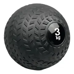 GENERICO - Balón medicinal 3kg linea sport antideslizante goma Negro
