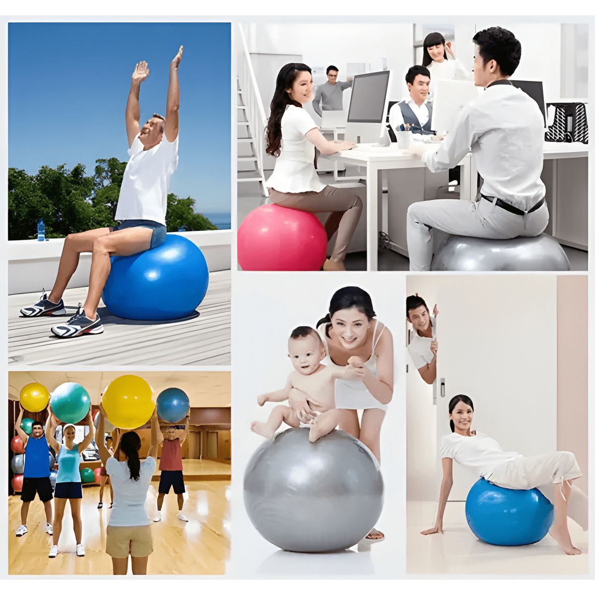 GENERICO - Pelota balon 75 cm pilates yoga + inflador