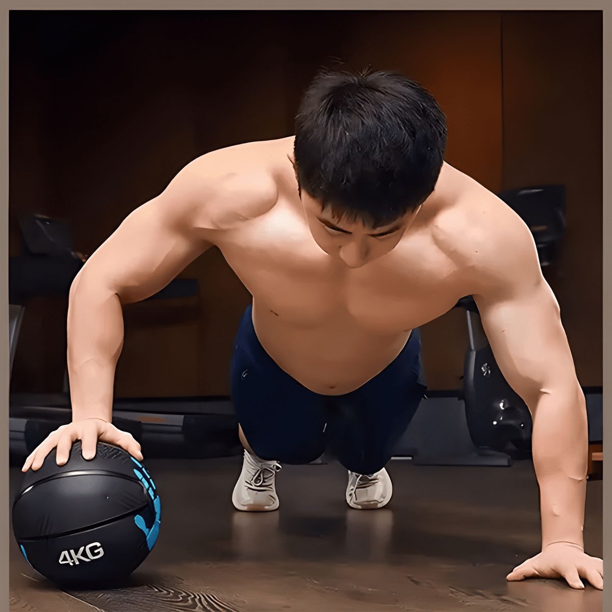 GENERICO - Balón medicinal 4kg con rebote para entrenamiento Negro