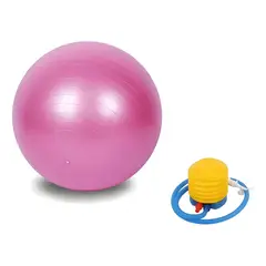GENERICO - Pelota balon pilates 65cm fitball + 1 inflador Rosado