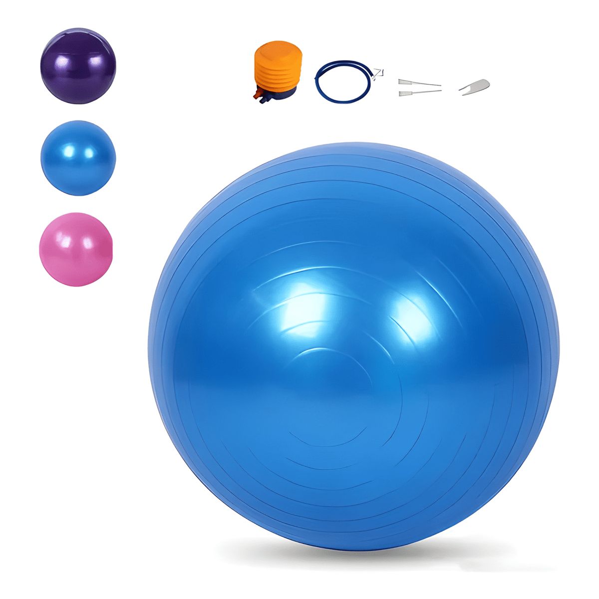 GENERICO - Pelota balón yoga pilates con inflador rakrose 55 cm Azul