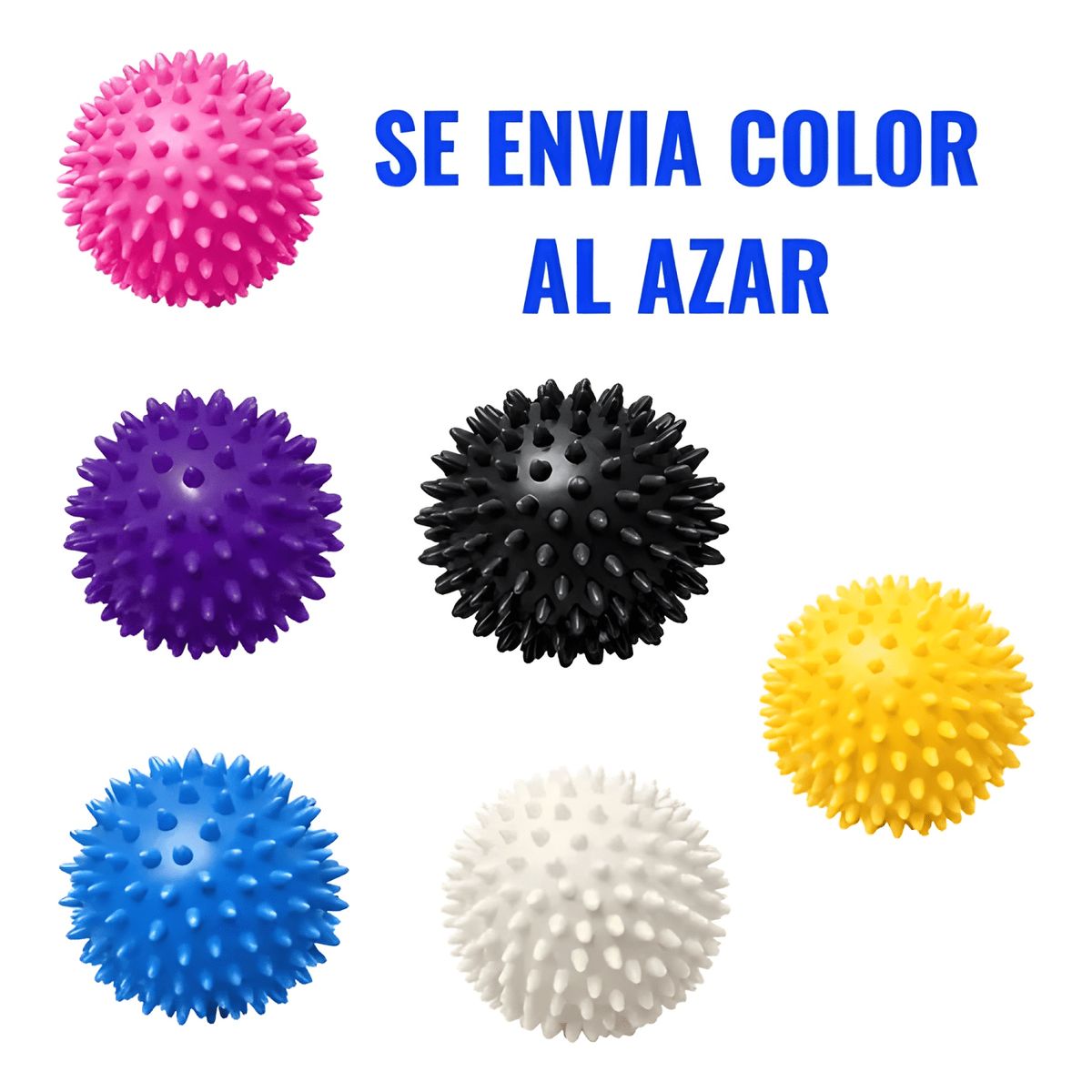 GENERICO - Pack 4 pelotas para masajes de erizo 7.5 cm Multicolor