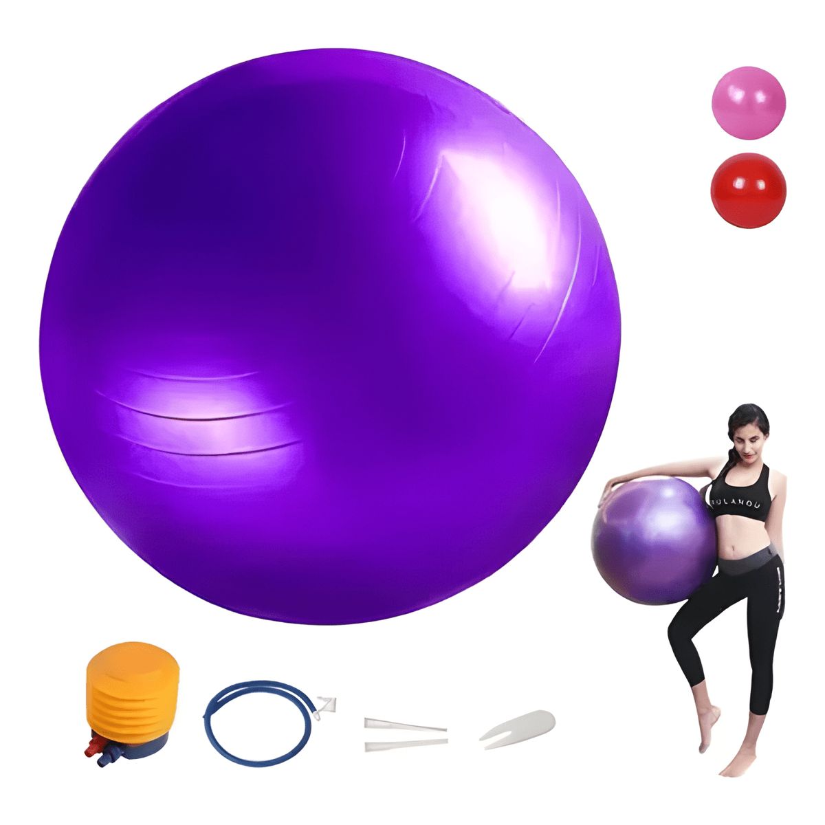 GENERICO - Pelota de pilates rakrose 55 cm con inflador unidad Violeta