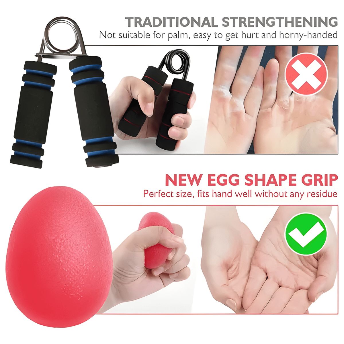 GENERICO - Entrenador de fuerza de agarre de mano,3pcs pelota 7