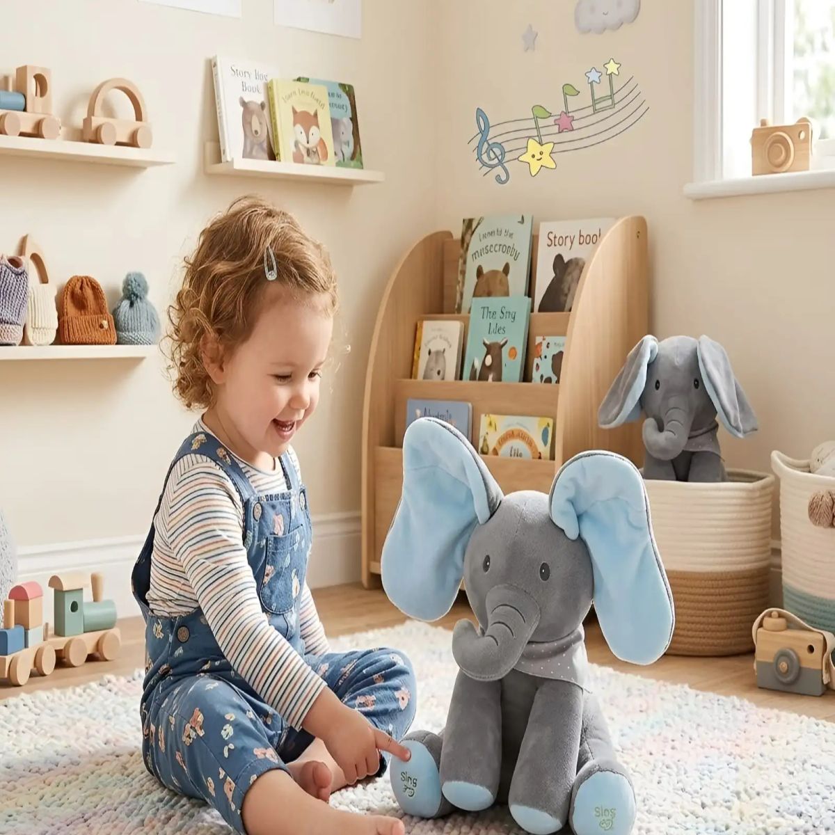 GENERICO - Peluche Elefante Didáctico con Movimiento y Música Infantil