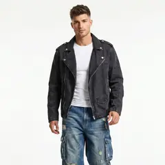 D'JOE - Chaqueta Mezclilla Denim Aviadora Hombre Klhoe