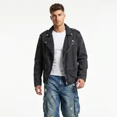 D'JOE - Chaqueta Mezclilla Denim Aviadora Hombre Klhoe
