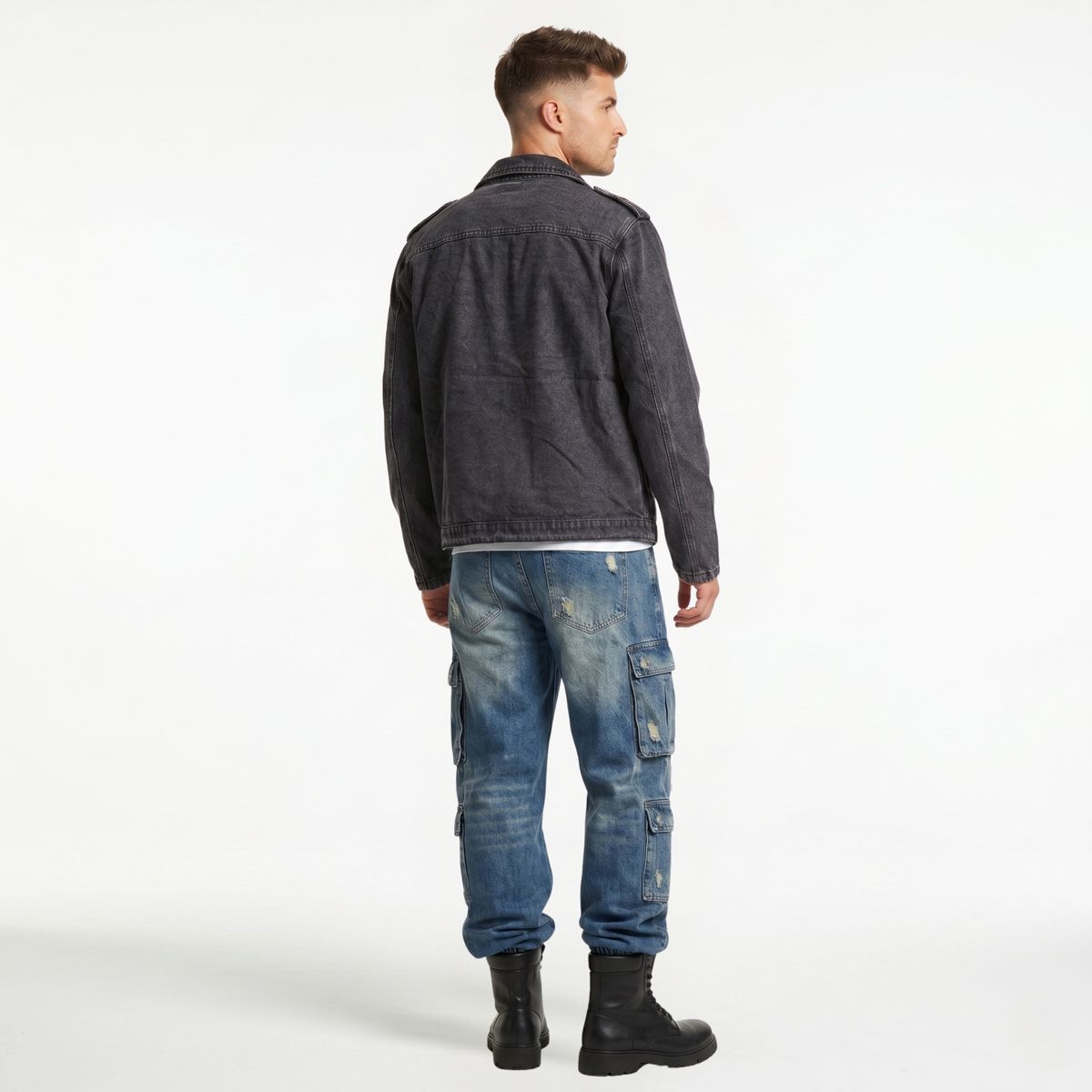 D'JOE - Chaqueta Mezclilla Denim Aviadora Hombre Klhoe