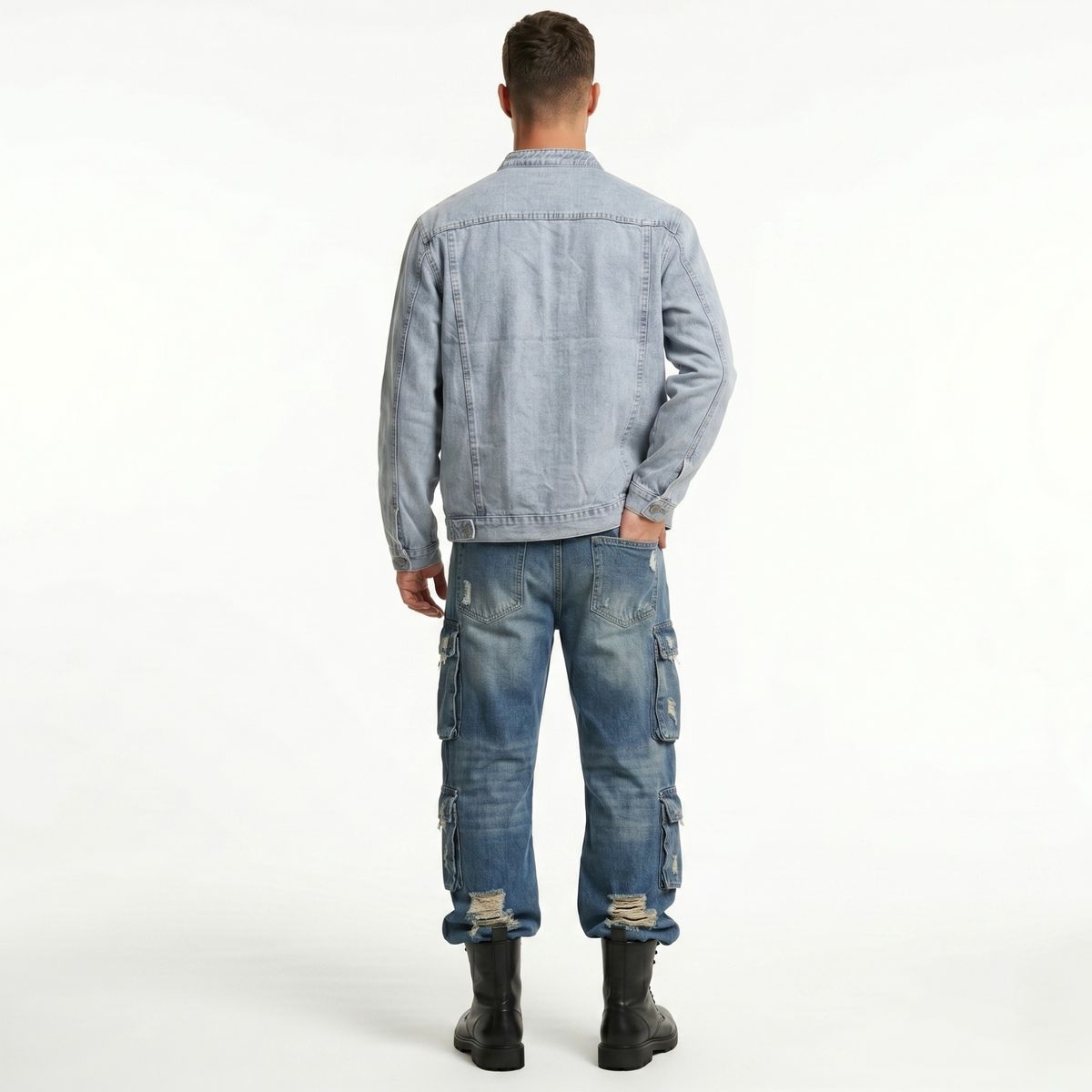 D'JOE - Chaqueta Mezclilla Denim Mao Hombre Orion