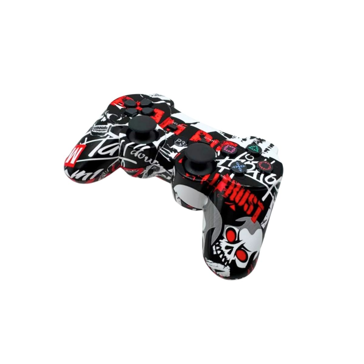 PANTHER - Control Joystick compatible con PS3 Grafiti Rojo