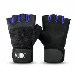 MUUK - GUANTE PESAS CUERO NEGROAZUL