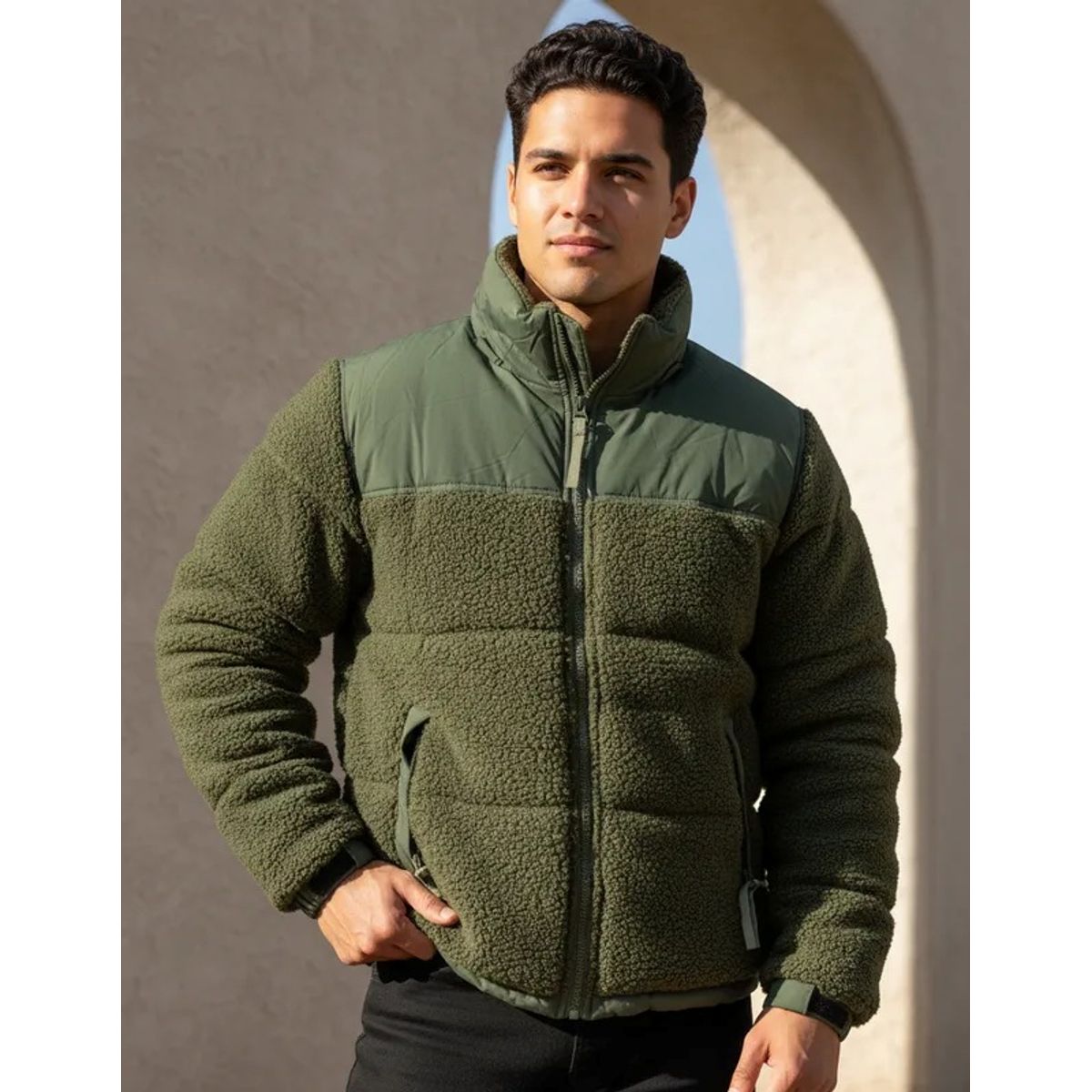 BLUE MOUNTAIN - Chaqueta Teddy Hombre Polar Sherpa Invierno Premium Acolchado
