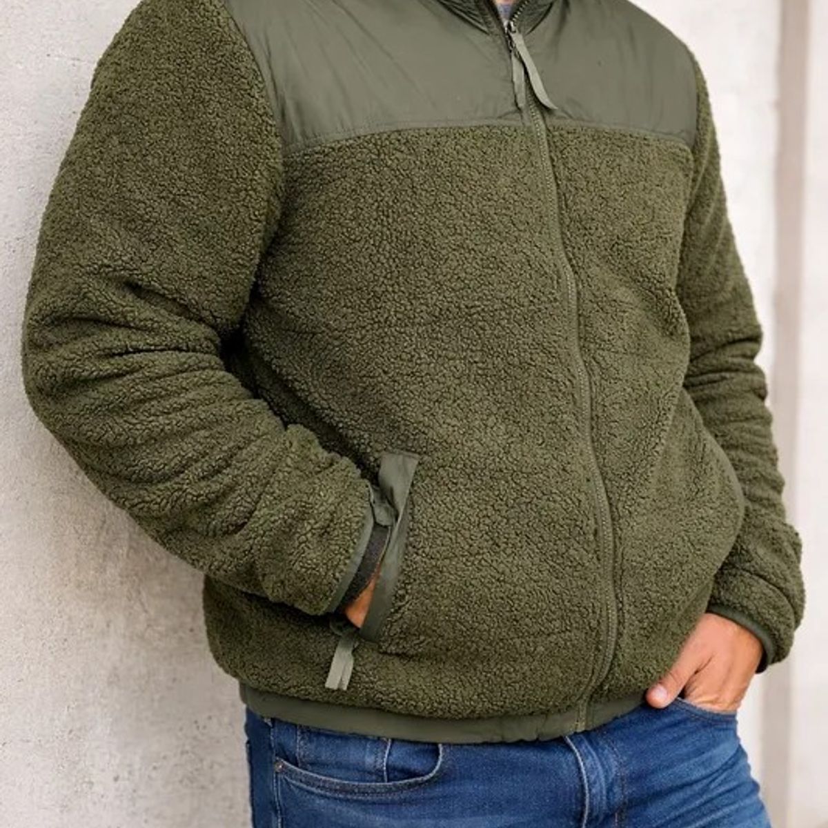 BLUE MOUNTAIN - Chaqueta Teddy Hombre Polar Sherpa Invierno Premium Acolchado