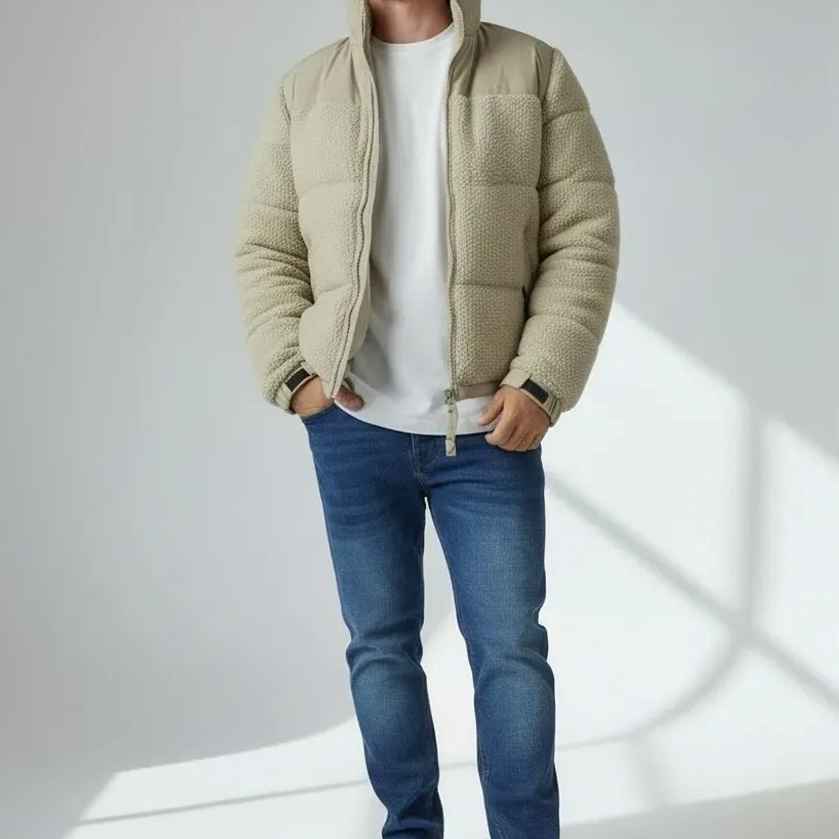 BLUE MOUNTAIN - Chaqueta Teddy Hombre Polar Sherpa Invierno Premium Acolchado