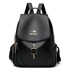 GENERICO - Mochila Juvenil De Cuero Pu Suave Impermeable De Gran Capacidad