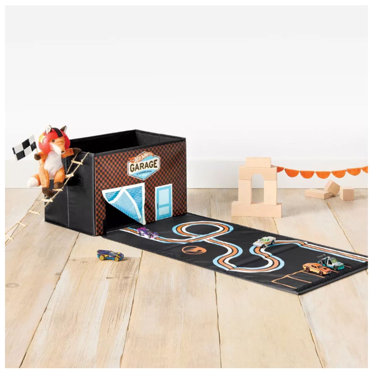 HOT WHEELS - Caja Organizadora de Autos Garage Hot Wheels by Pillowfort
