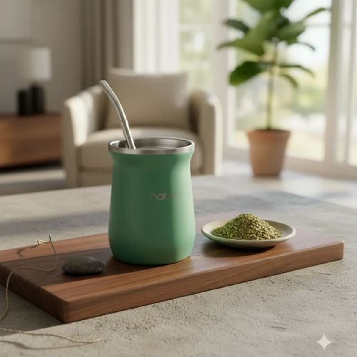 HALTEN - Mate + Bombilla Acero Inoxidable Halten Capacidad 300 ml Color Verde