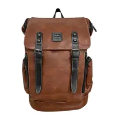 GENERICO - Mochila Clásica Urbana 24l Eco Cuero Hombre Diseño De La Tela Liso