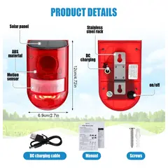 MOVI - PACK 2 ALARMA SOLAR CON SENSOR DE MOVIMIENTO 129 DB IMPERMEABLE