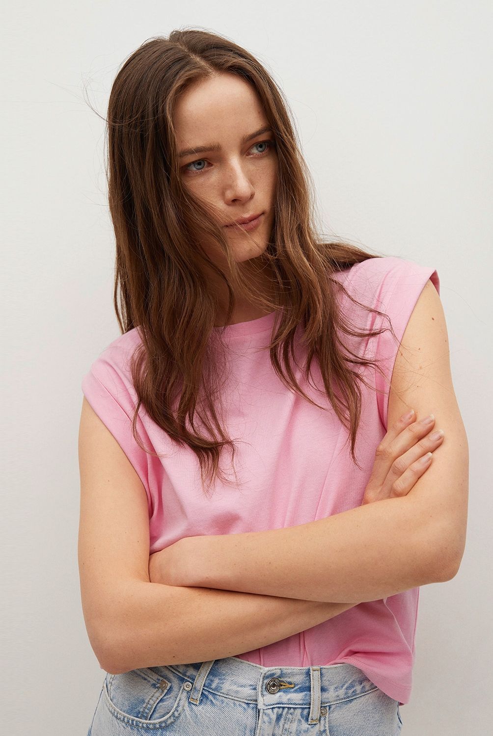 MANGO - Polera Sin Mangas Algodón Luma Mujer
