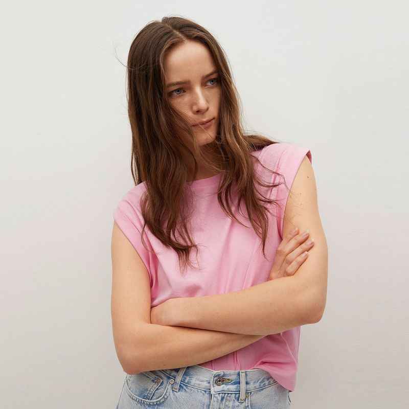 MANGO - Polera Sin Mangas Algodón Luma Mujer