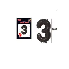 GENERICO - Globo Número 3 Negro