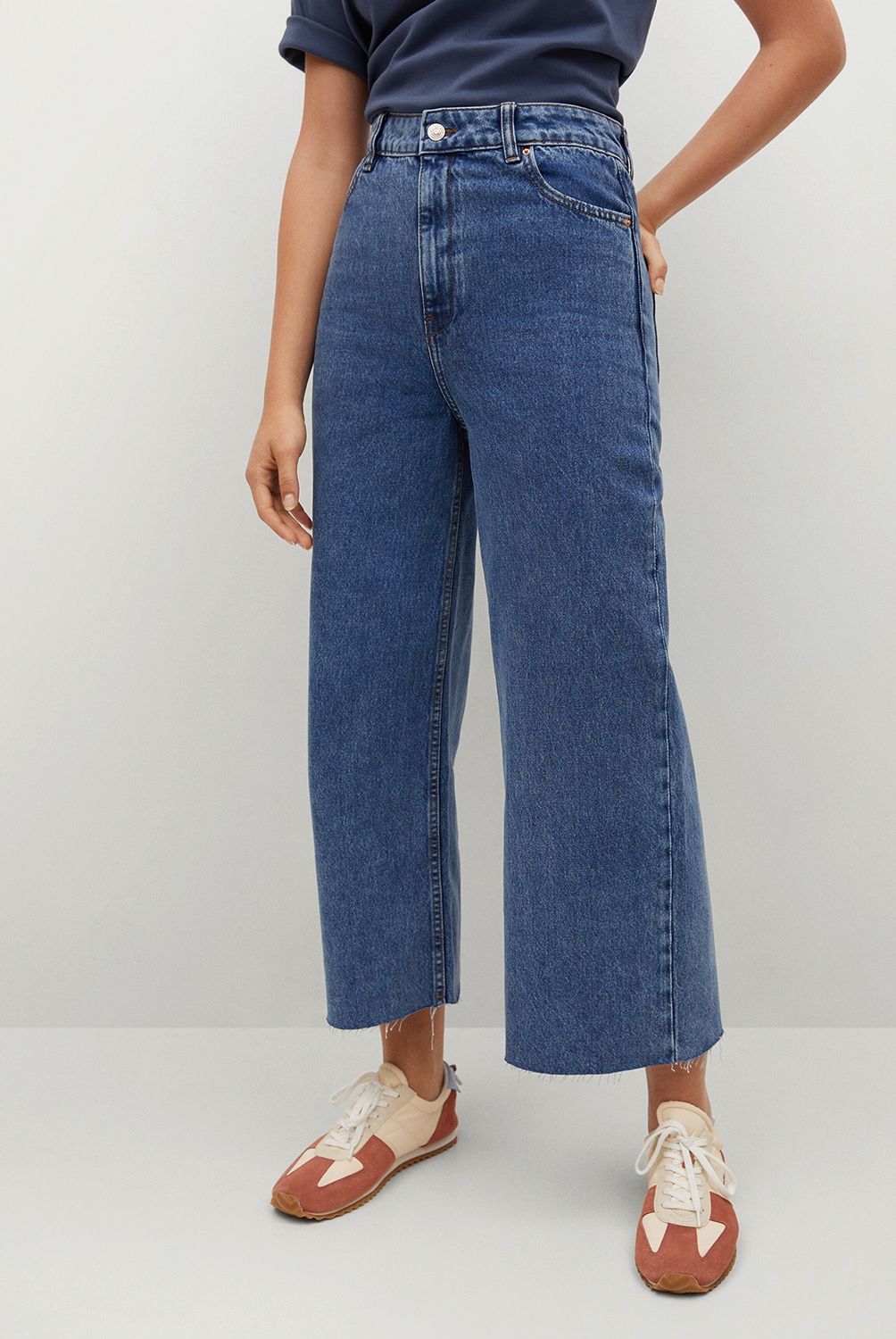 MANGO - Jeans Wide Leg Carol Tiro Alto Mango