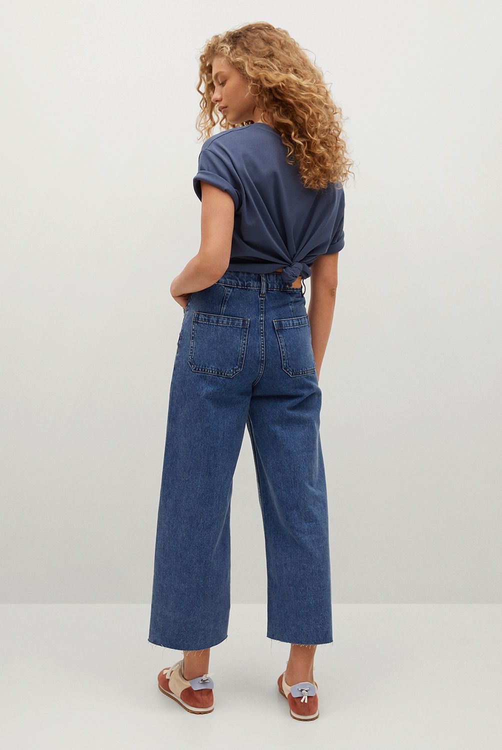 MANGO - Jeans Wide Leg Carol Tiro Alto Mango